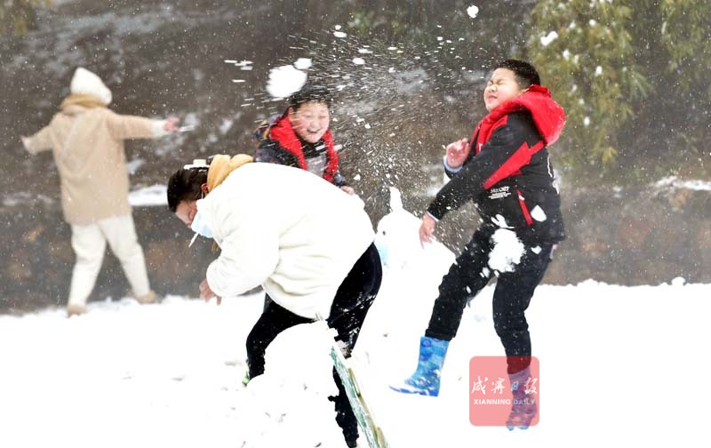 图文：雪中嬉戏