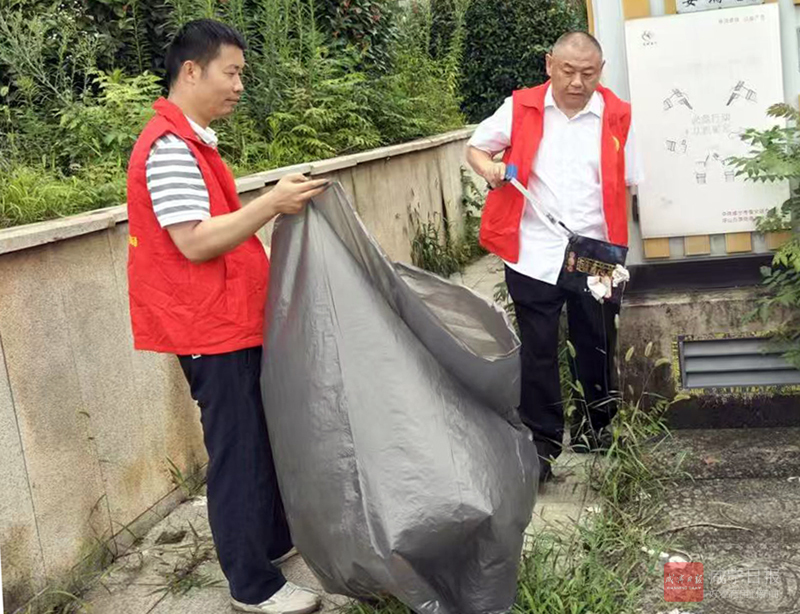 图文：城管党员上街清垃圾 美丽咸宁你我共守护